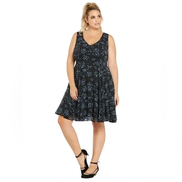 Torrid dress heart print size 14 ditsy romantic casual plus spring summer - Picture 2 of 12